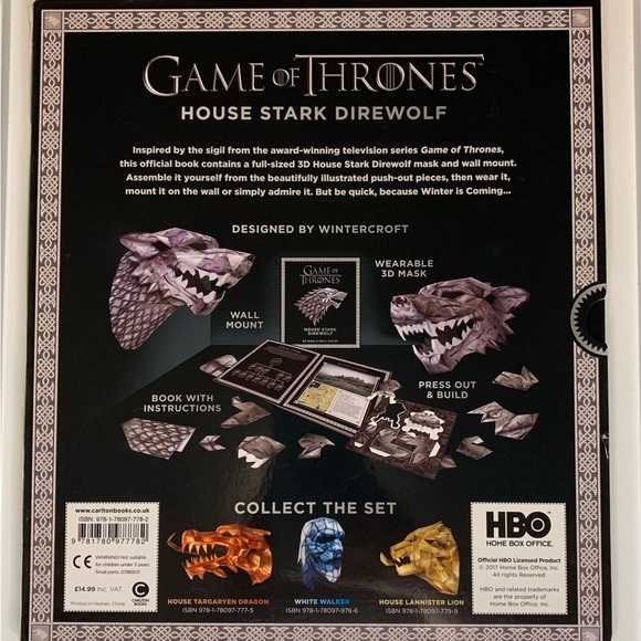 Game of Thrones | 3D Direwolf Mask / Wall Mount - Picture 2 of 4